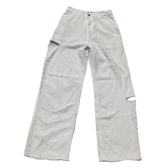 Matin Kim Distressed Textured White‎ High Rise Medium - Picture 1 of 8